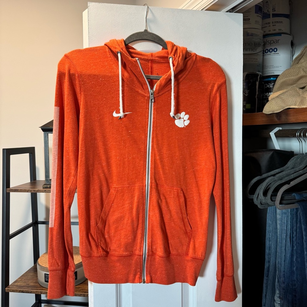 Clemson Nike Bright Orange Hoodie with Paw Design